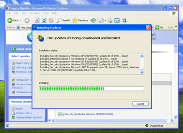 Legacy Update installing updates screenshot